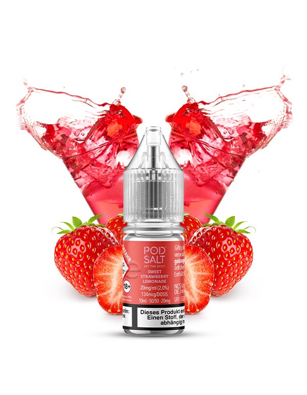 PODSALT X Sweet Strawberry Lemonade Liquid (50/50) 10mg 10ml